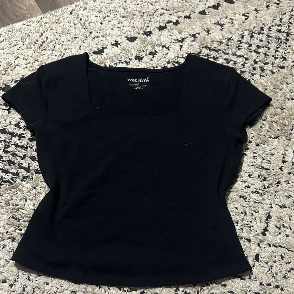 Wet Seal Classic Black Short Sleeve Top
